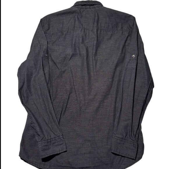 Rock & Republic Men’s Casual Button Down Shirt Medium Black Print Pockets - Picture 3 of 6